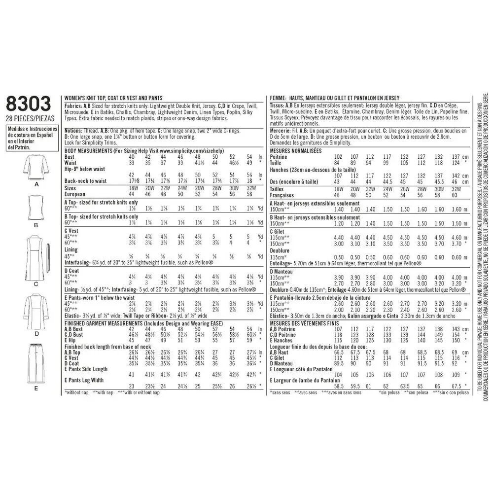 Simplicity pattern includes