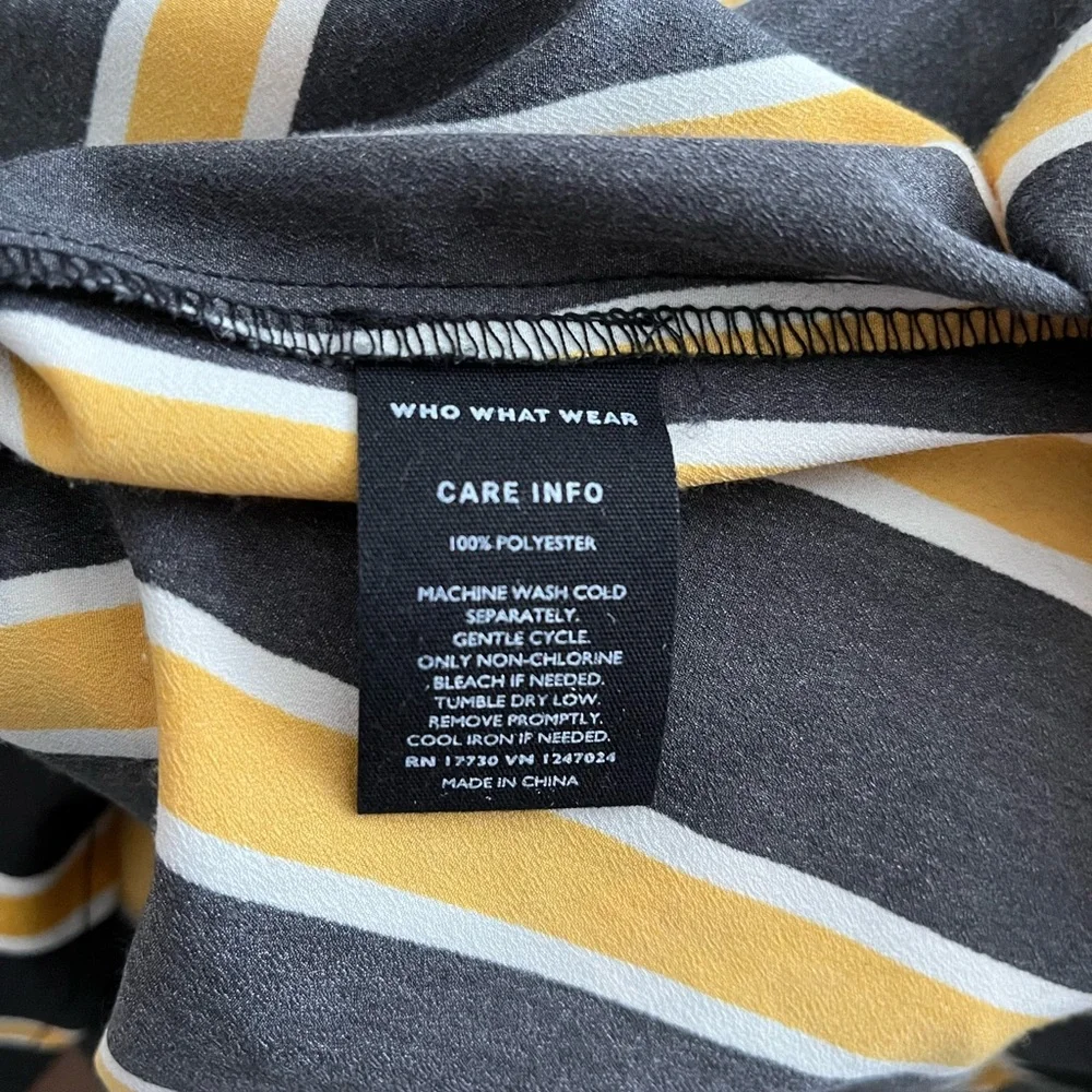 Who What Wear Striped Midi Dress Yellow Black Size XS
