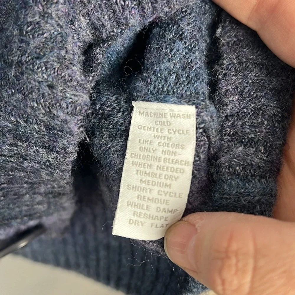 Charter Club large wool blend purple ombre button front cardigan