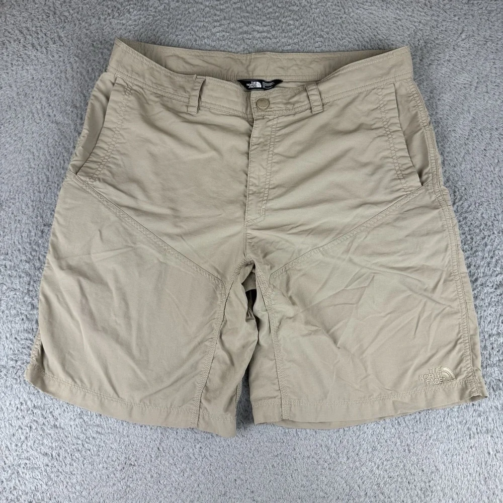 North‎ Face Men's Khaki Beige Nylon Cargo Hiking Shorts Zip Size 38 Outdoor Camp