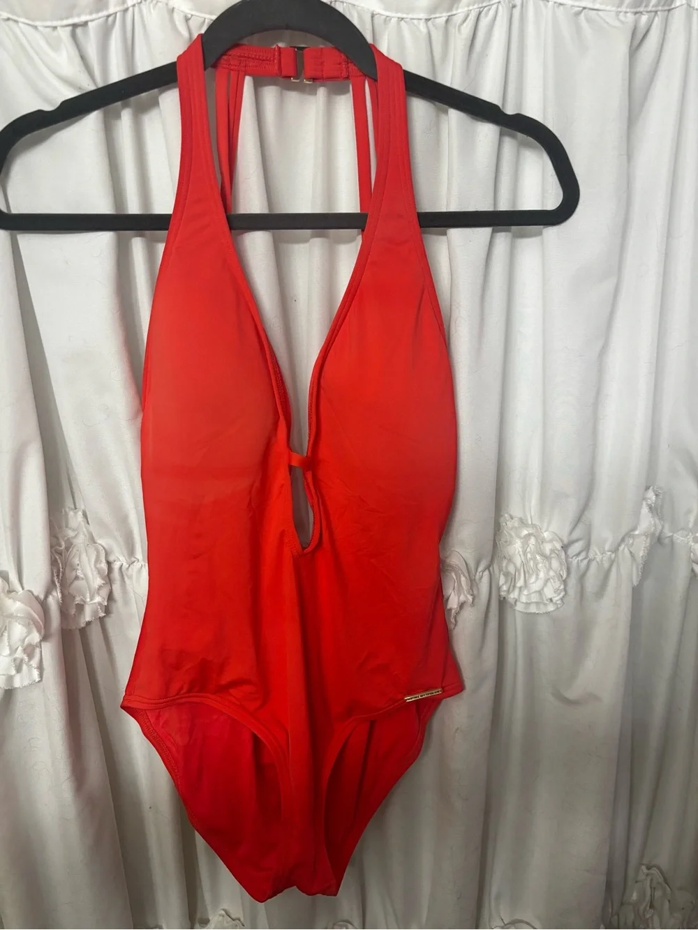 Vince Camuto Orange Halter One-Piece Swimsuit