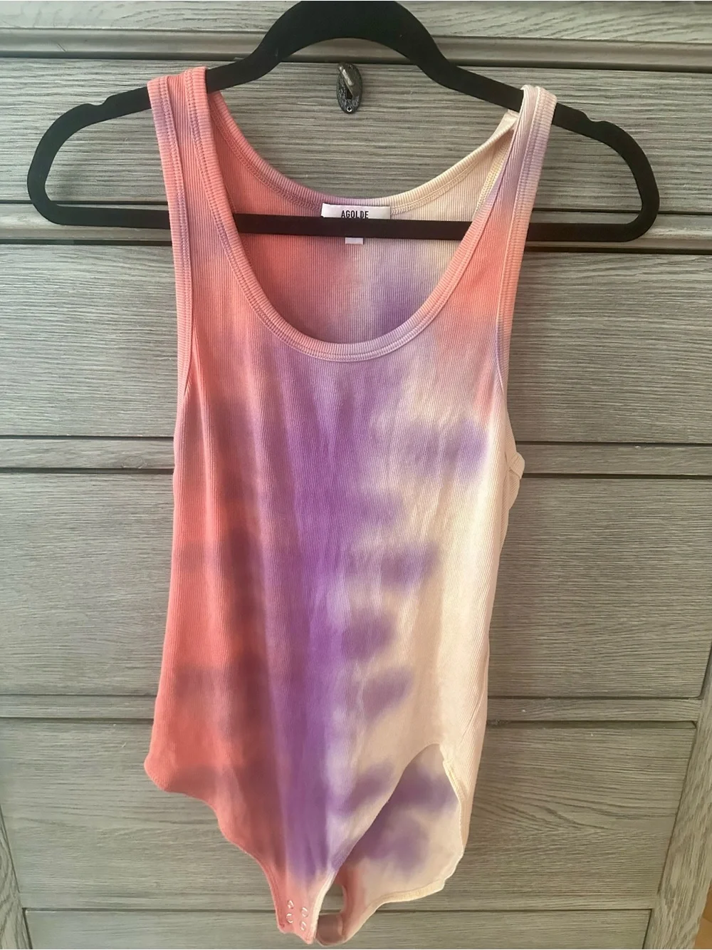 AGOLDE Tie-Dye Scoop Neck Tank Top - Yellow/Purple/Orange