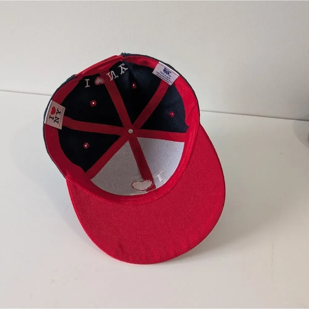 I LOVE N.Y. One Size Fits All Blue/Red Embroidered Snapback Baseball C
