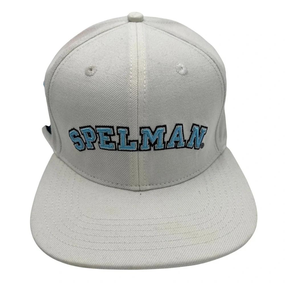 Pro Standard Spelman College HBCU Snapback Hat White Blue Wool Leather Button