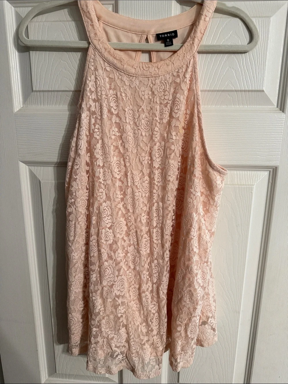 torrid Peach Lace Halter Tank