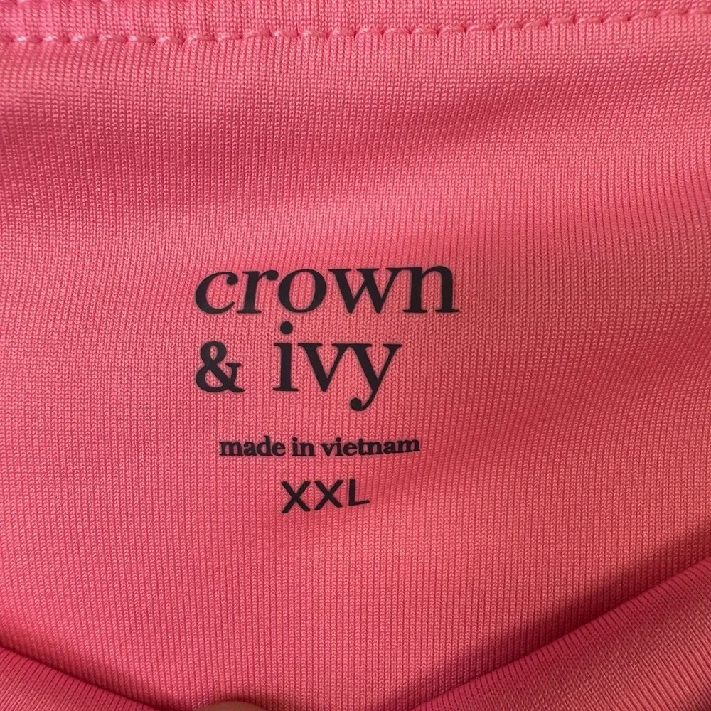 NWT Crown & Ivy Pink Skort & Tank Set XXL Scalloped Golf Tennis Athleisure