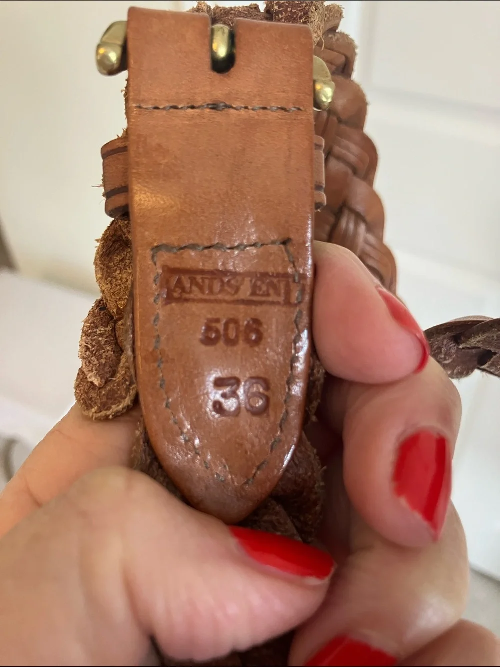 Lands End braided leather