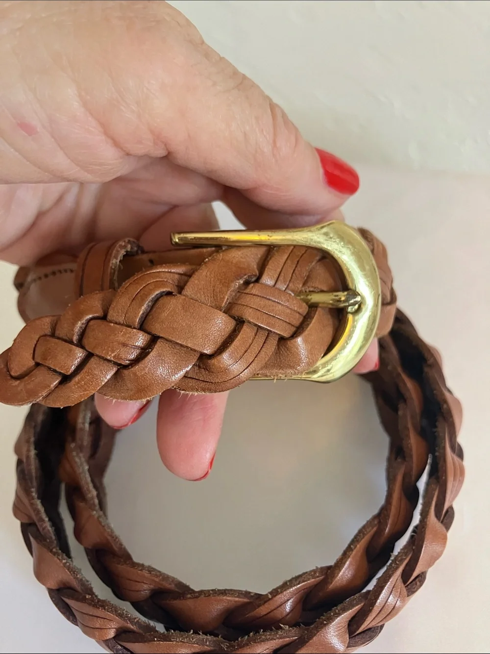 Lands End braided leather