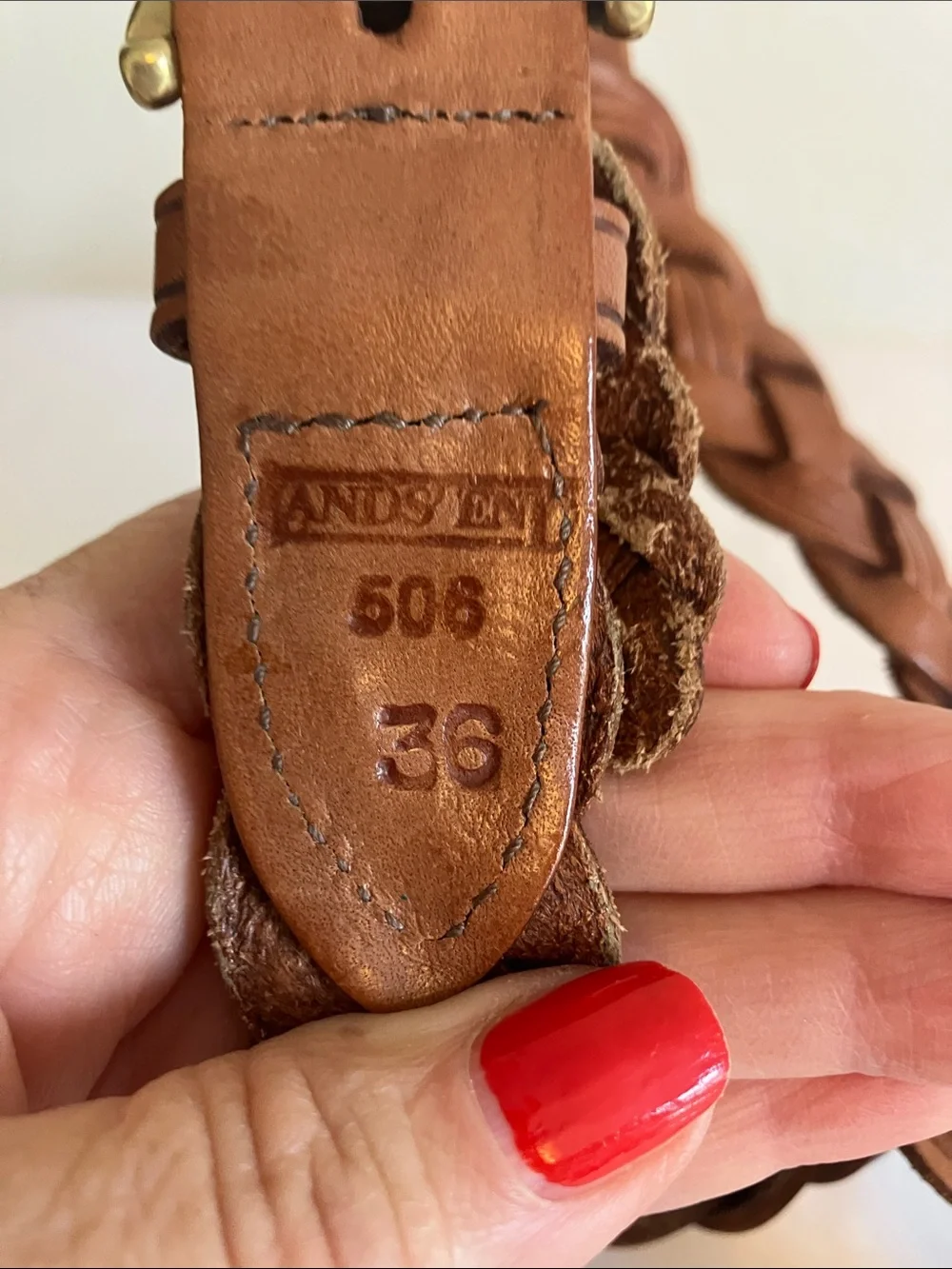 Lands End braided leather