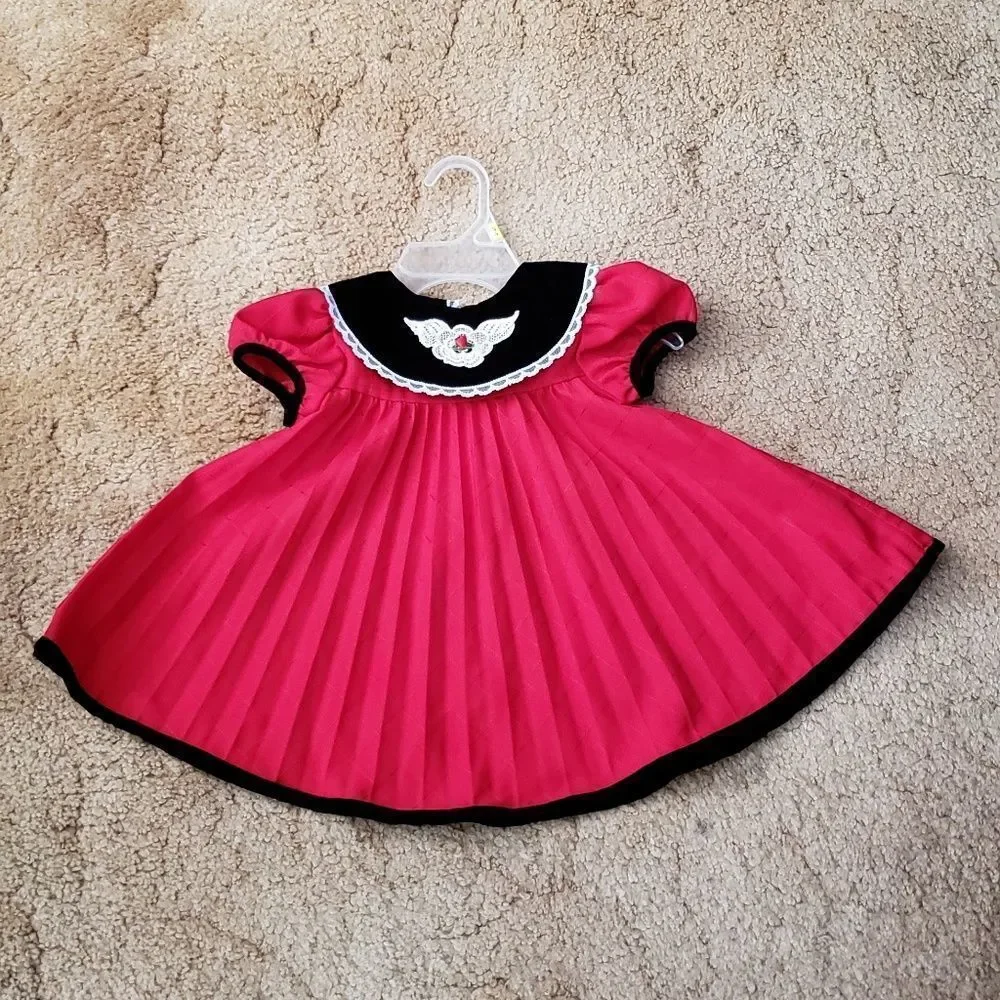 Adorable Expressions Red Toddler Dress Sz. 24 Mos.
