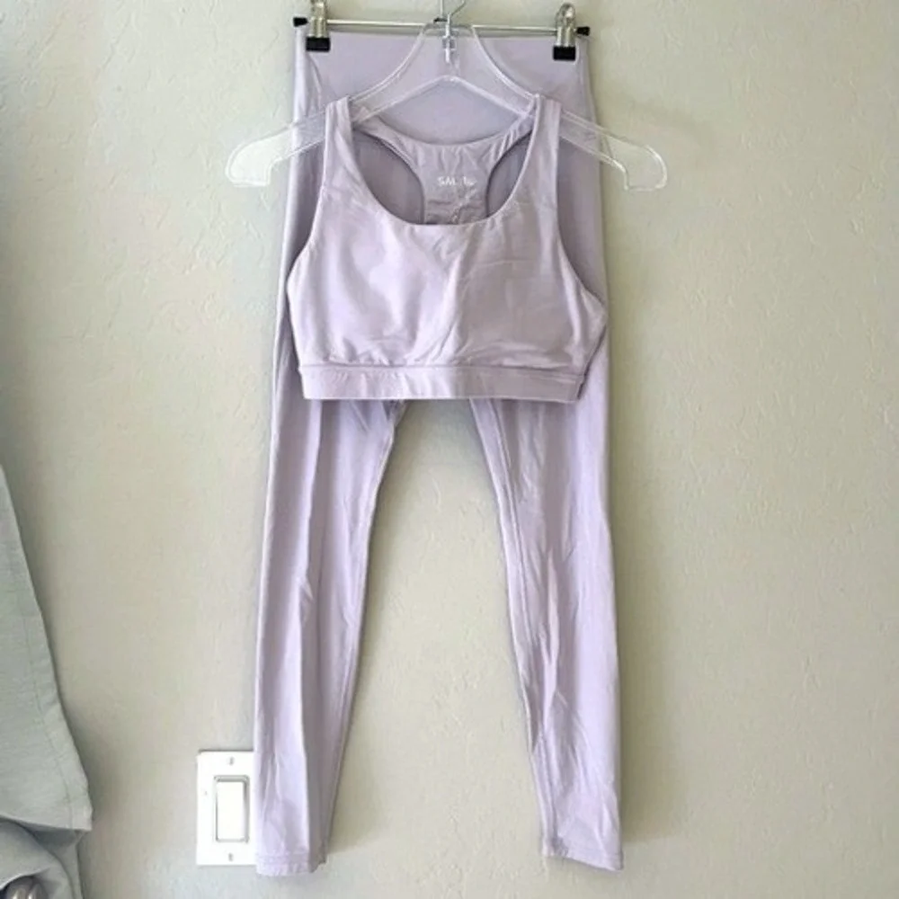 Sacre Lavender Purple Activewear Set Racerback Sports Bra High Waist‎ Leggings S