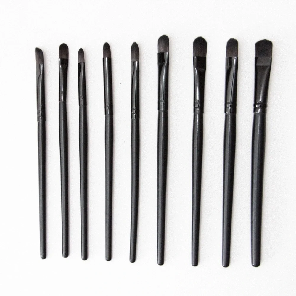 Black Face Eye Lip Make-Up Brushes Set