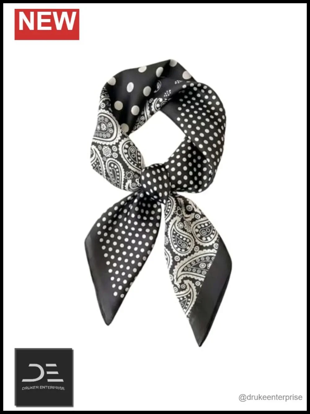 Square Chiffon Scarf - Paisley Print Head Scarf for Women