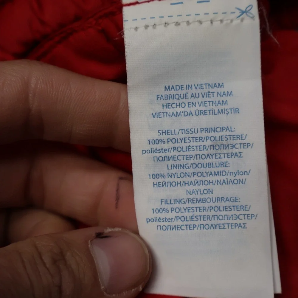 Ralph‎ Lauren Bunting Kids 24M Red Quilted Puffer Snowsuit Winter Mittens Footed