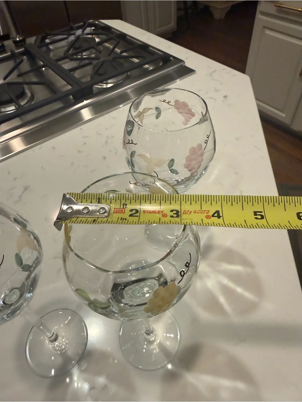 Hand Painted Grape Vine Wine Glasses hand painted