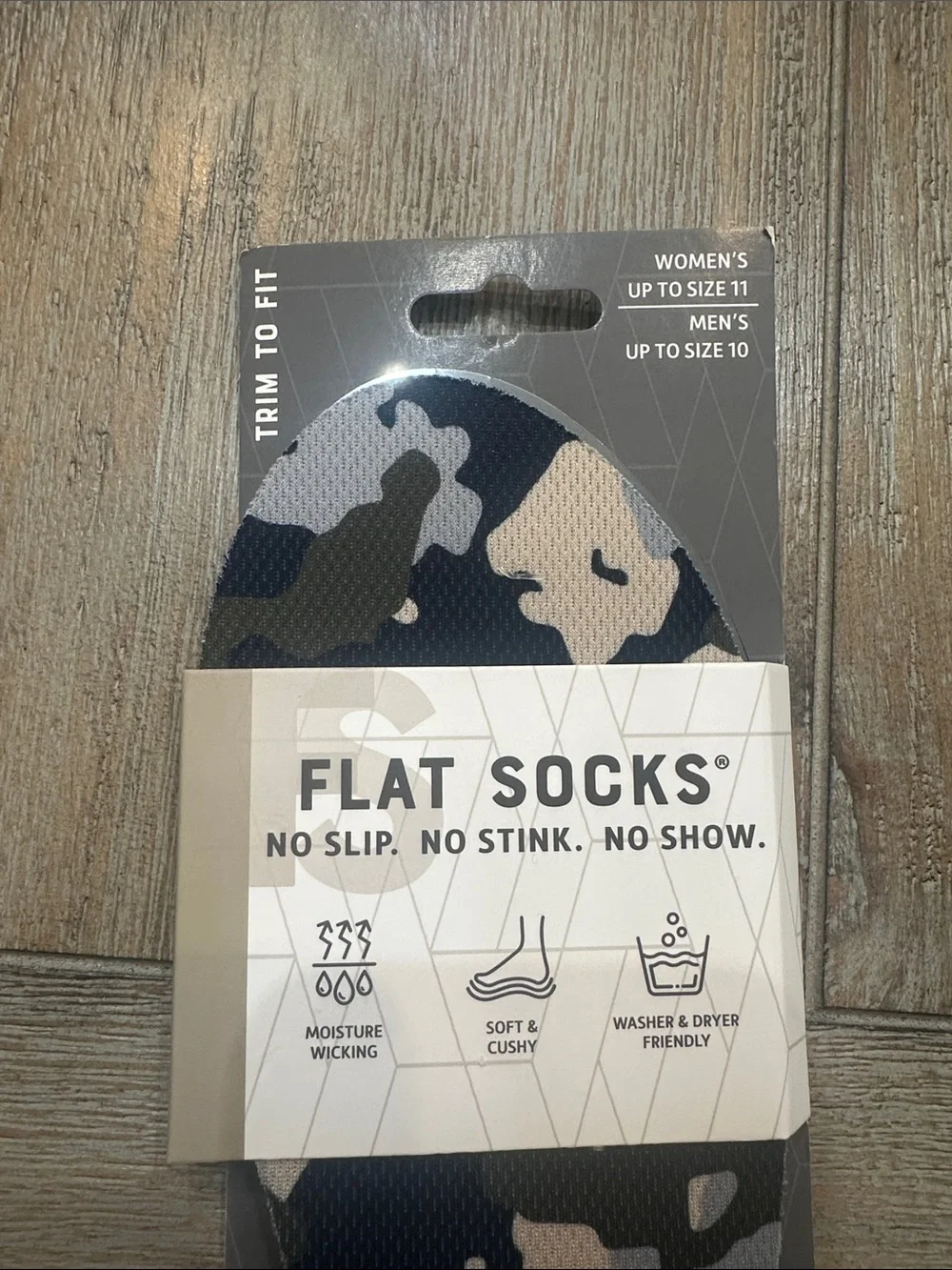 Flat Socks No-Show Trim to Fit- MilitaryCamo