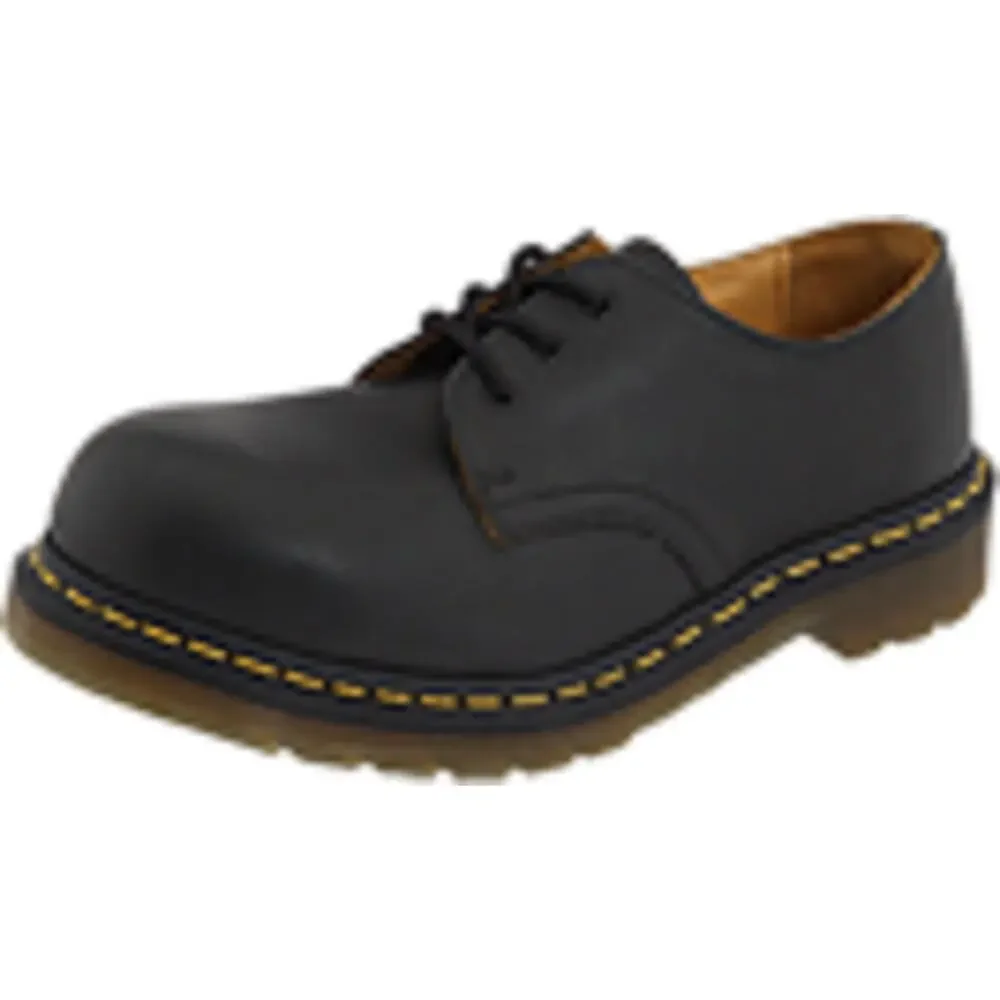 DR. MARTENS ORIGINAL 3 EYE STEEL TOE GIBSON,BLACK FINE HAIRCELL,3 UK