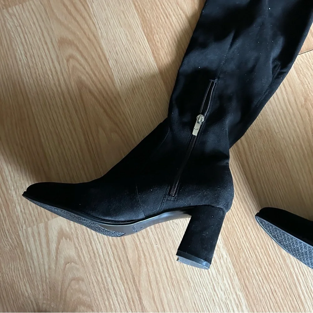Marc Fisher Black Suede Over the Knee Boots 8M