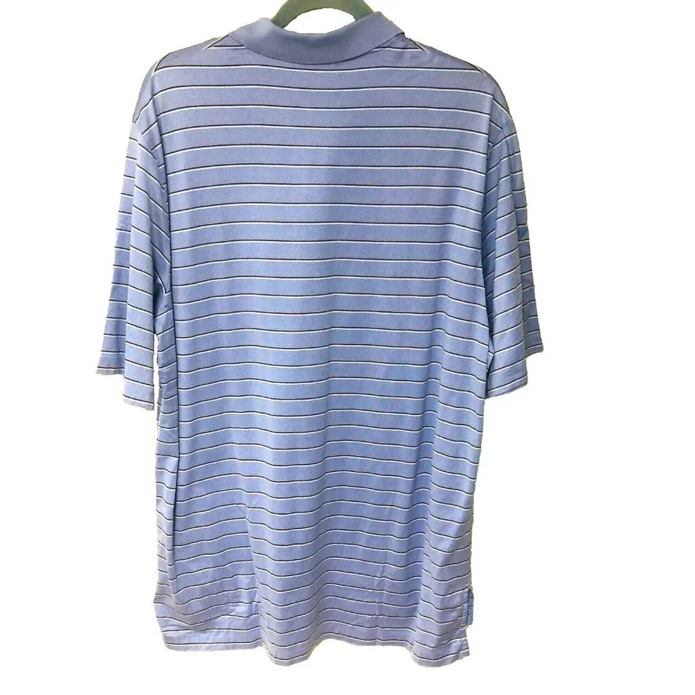 Ralph Lauren Polo Golf Shirt Men's L Cotton Lavender Stripe Embroider Polo Pony‎