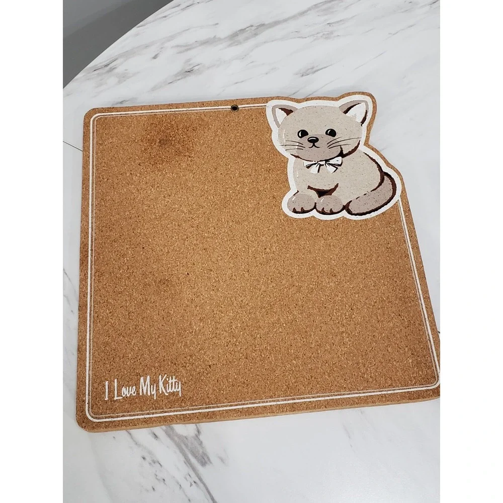 Vintage 2000s y2k small bulletin cork board office bedroom decor kitten‎ cat