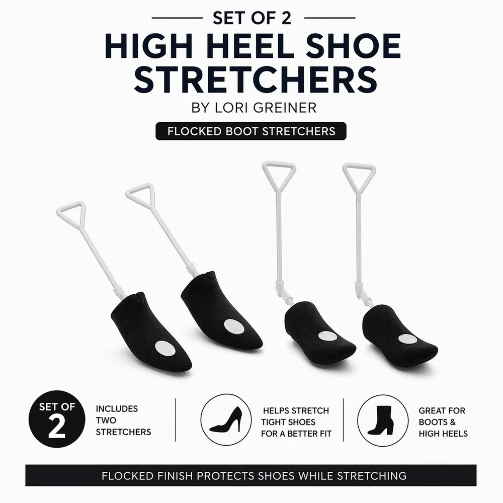 Lori Greiner High Heel Shoe‎ Stretchers Set of 2 Black Flocked Boot Stretchers
