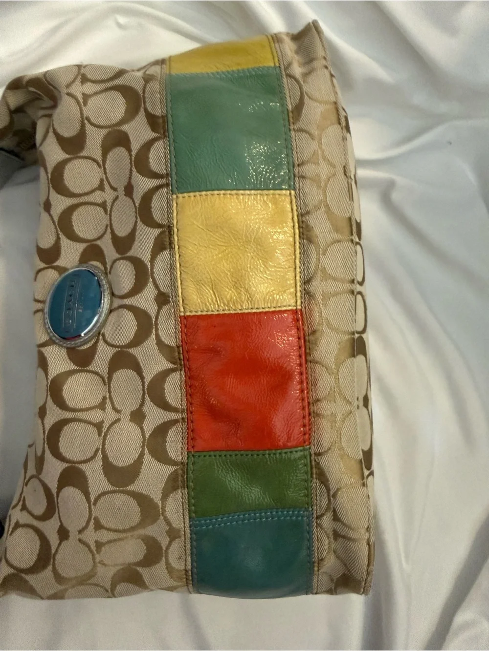 EUC Vintage Coach Gallery Signature Hobo Shoulder Bag with Multicolor Stripe