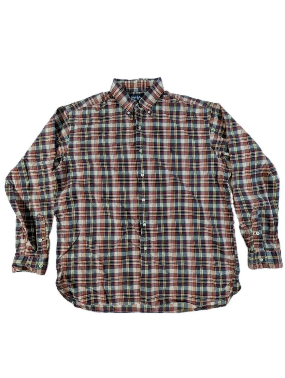 Ralph Lauren McMeel Boys XL Plaid Long Sleeve Button Down Shirt Cotton
