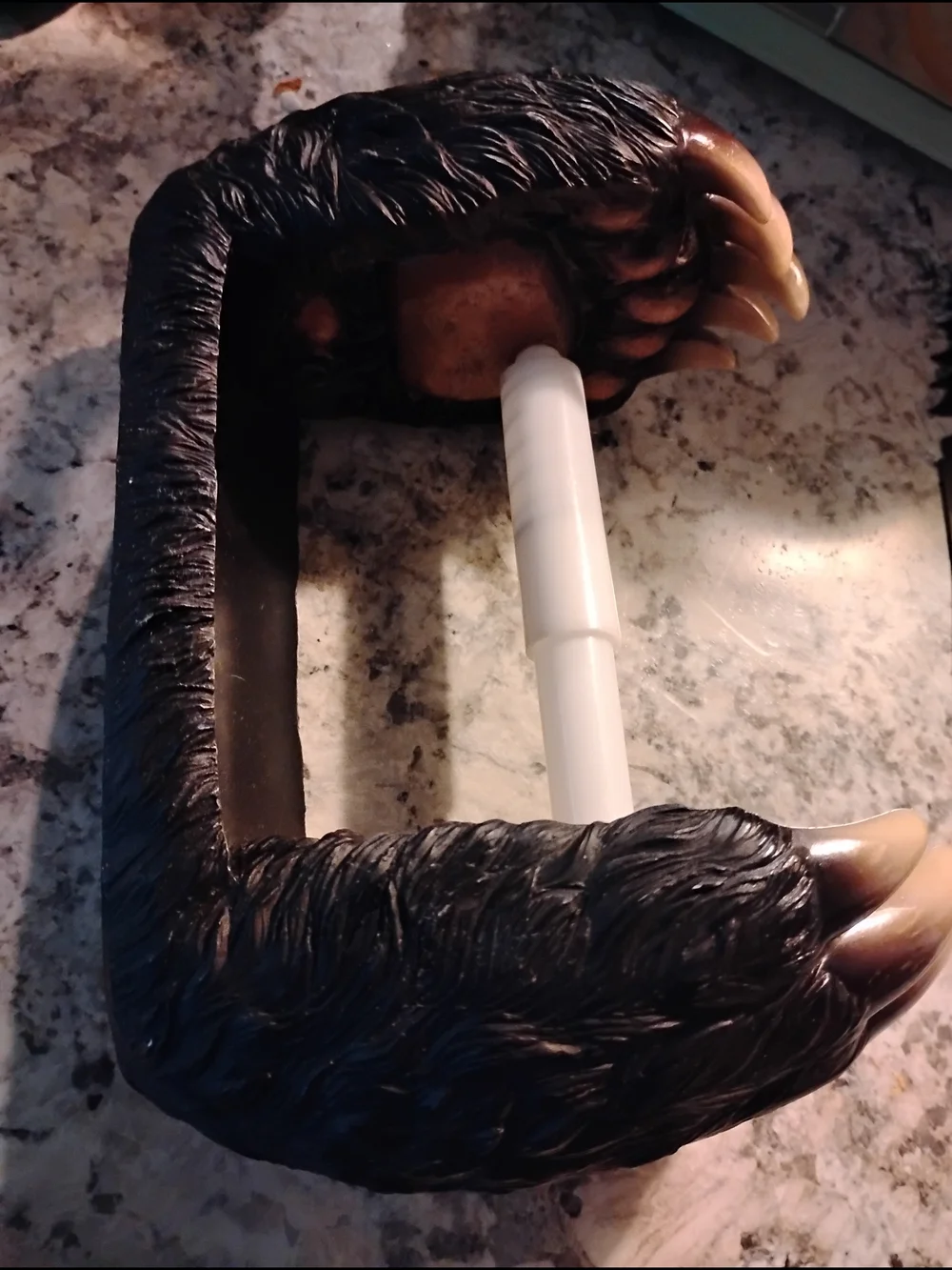 Hobby Lobby Black Bear Claw Toilet Paper Holder with Brown Claws