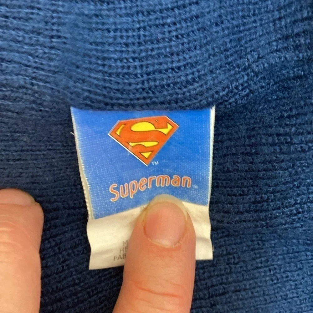 Superman Striped Beanie with pom pom