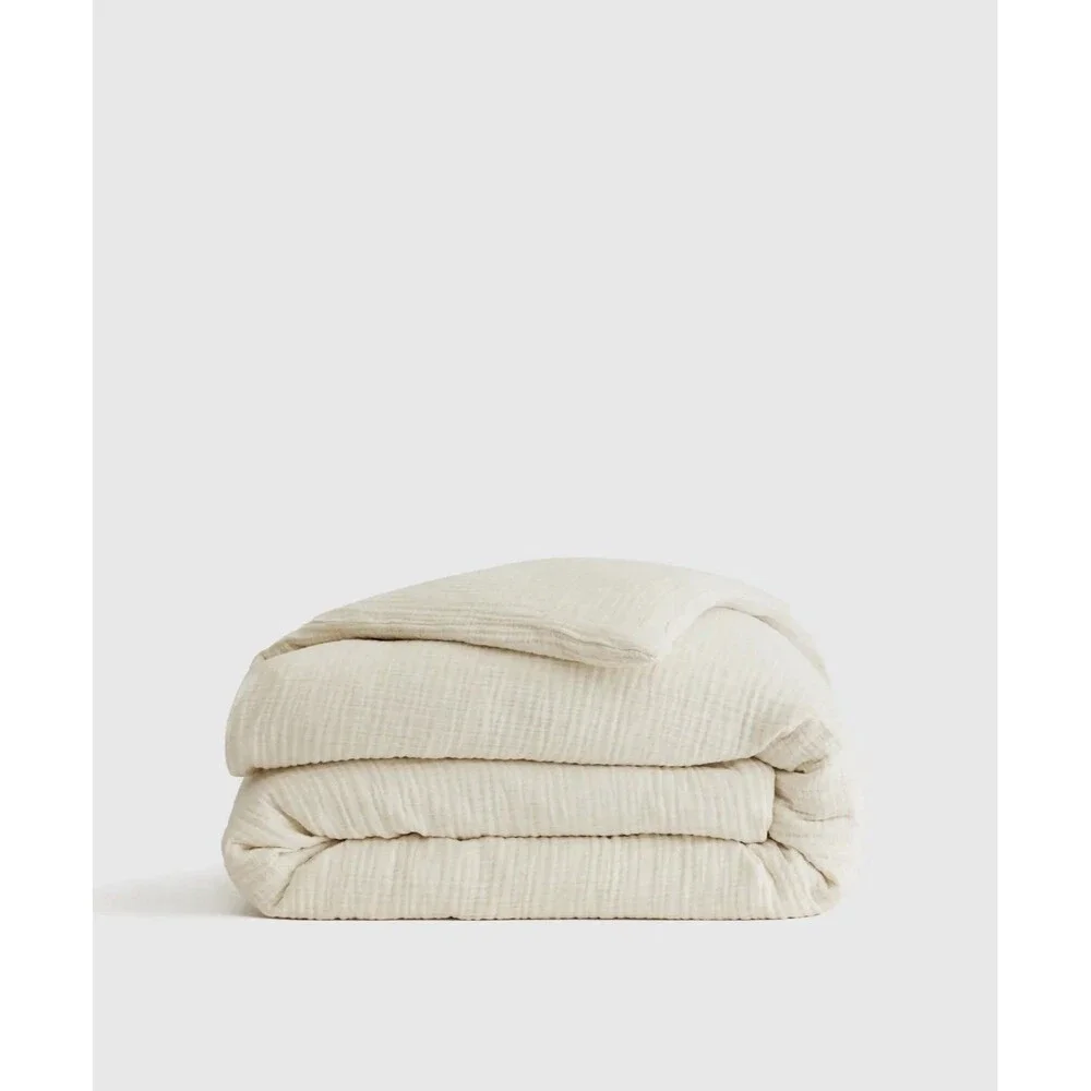 Quince Organic Cotton Gauze Duvet Cover King Cal King Undyed New $149.90 Retail