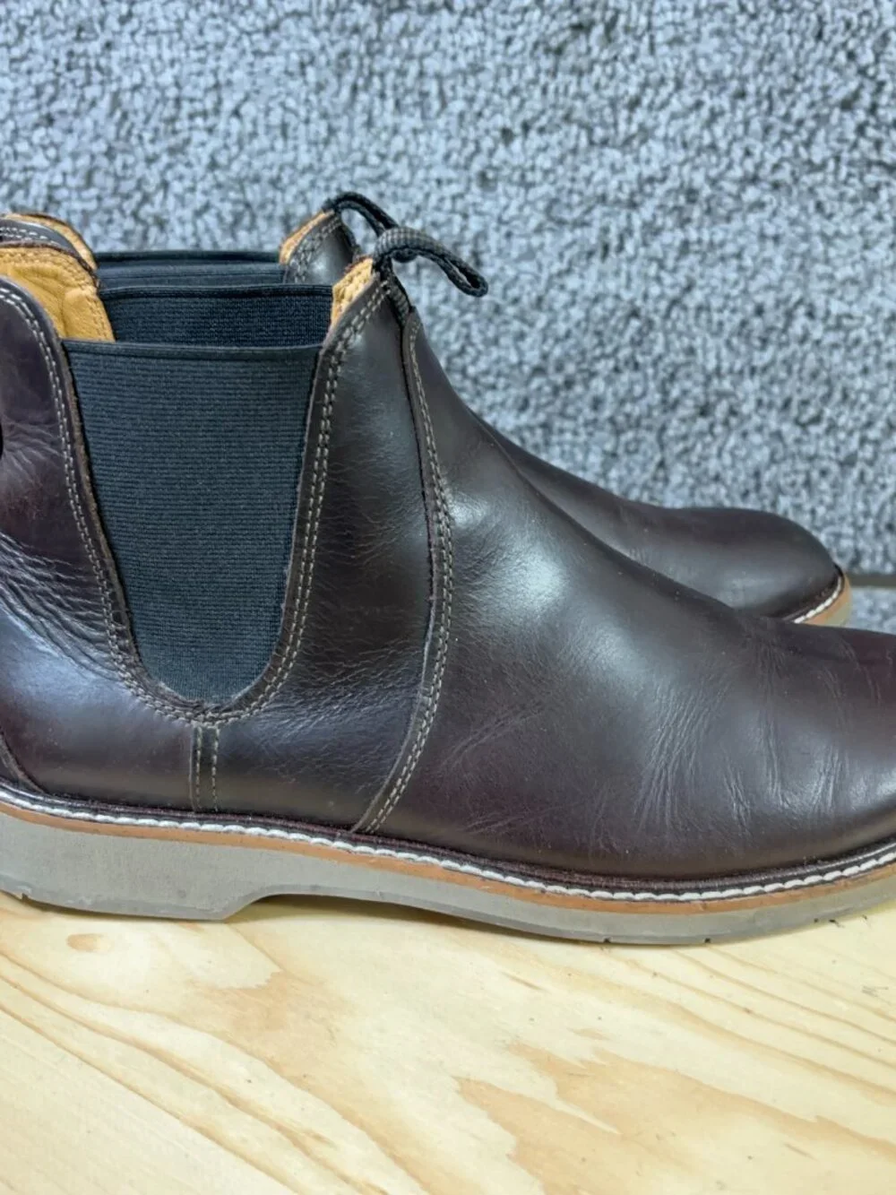 Cole Haan Morris Chelsea Boots Mens Size 9.5 Dark Brown Leather Pull On Ankle