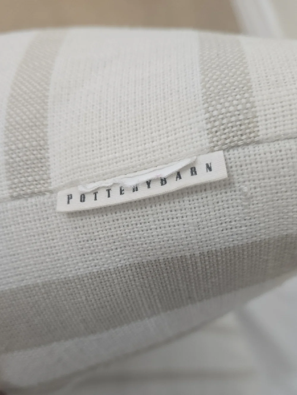 Pottery Barn stripped oversized