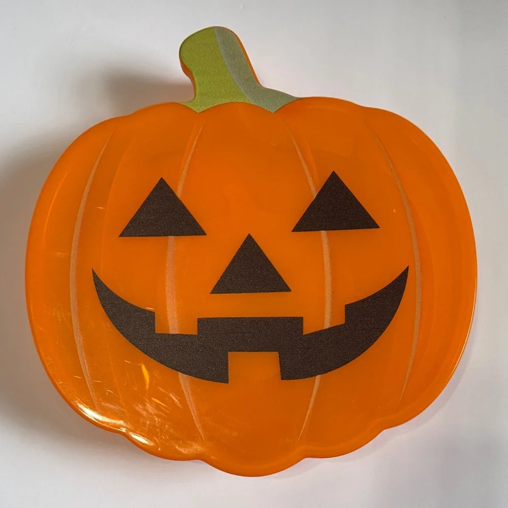 CWC Orange Pumpkin Sectioned Serving Platter - Festive Jack-O'-Lantern