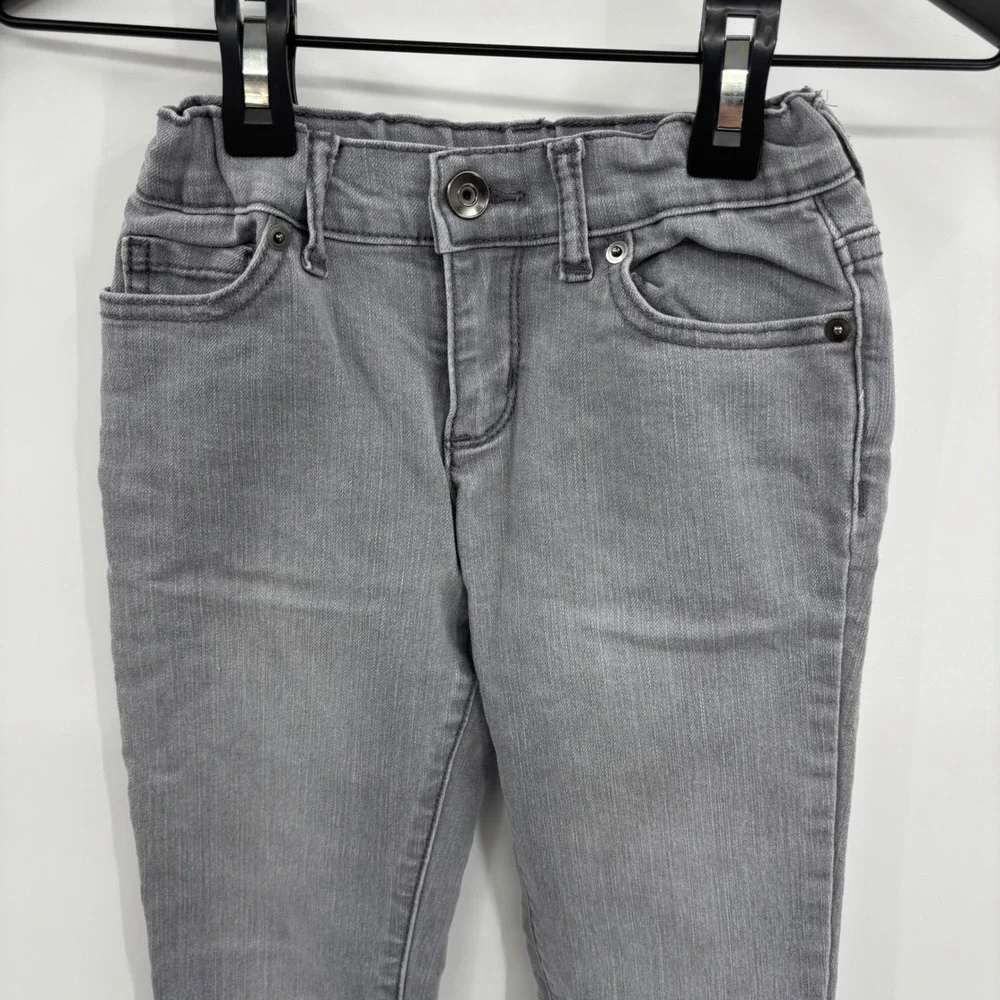 Childrens Place Kids Super Skinny Fit Jeans 6X 7 Gray Adjustable Waist Boho Cute