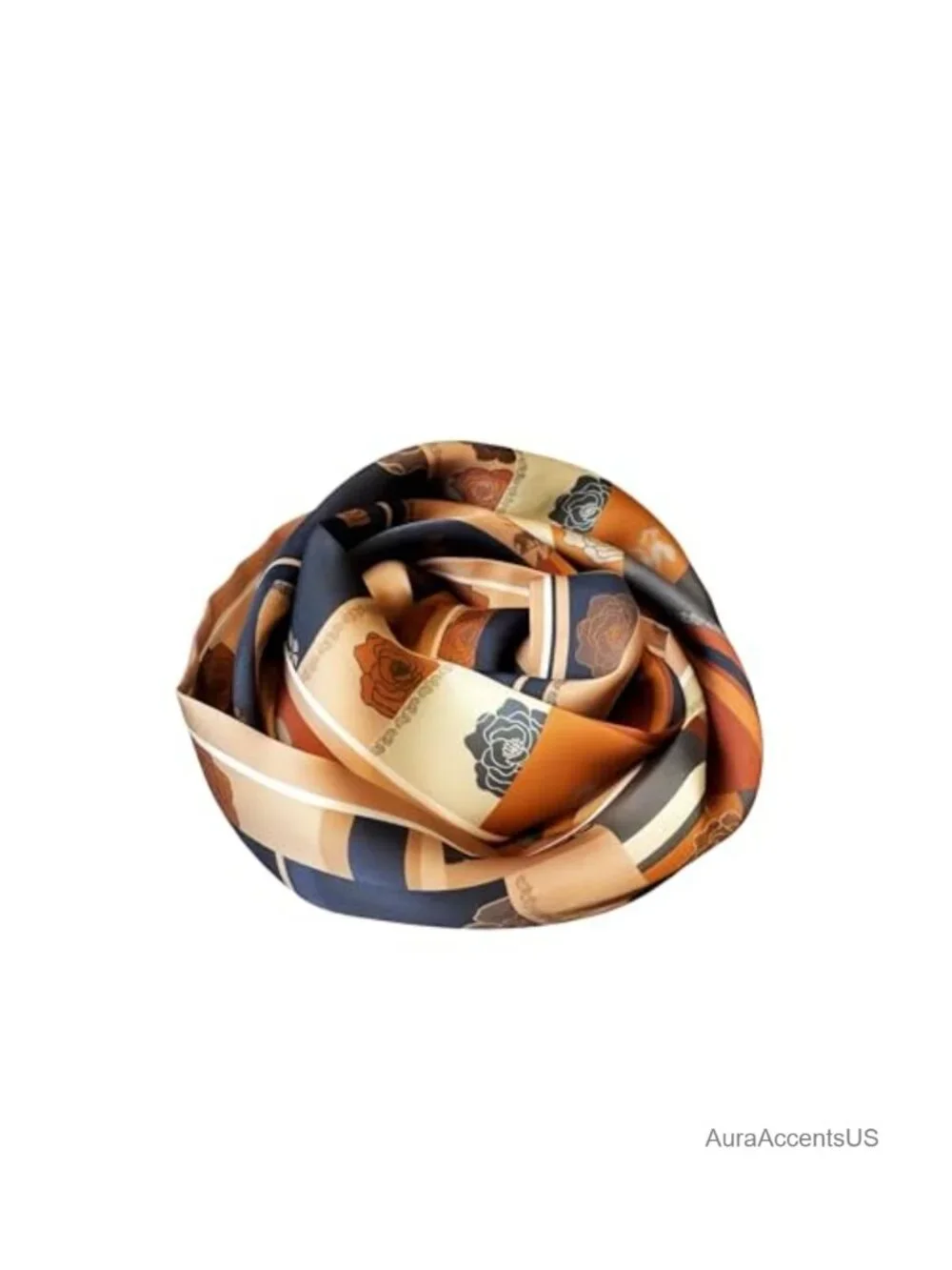 100% Silk Small Neck Wrap Scarf Classic Pattern