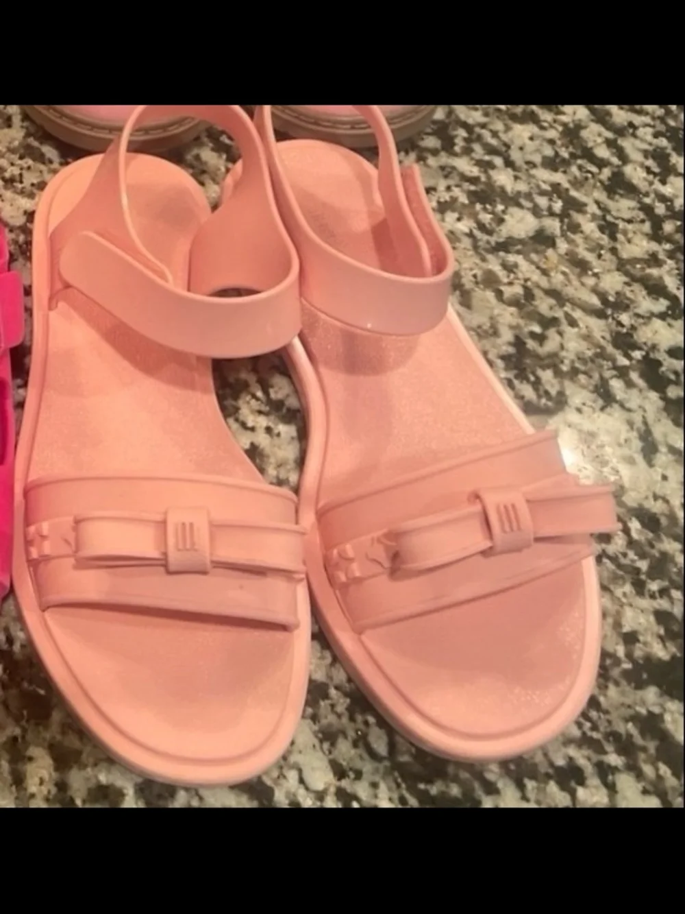 Girls' Pink Bow Slingback Sandals - Lightweight Footwear Matching Purse Size 1