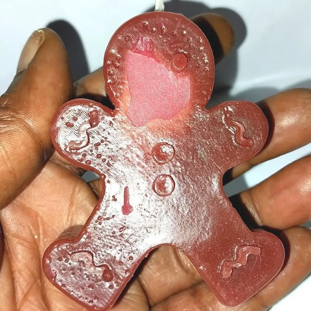 Hand crafted limited edition Gingerbread man candle
