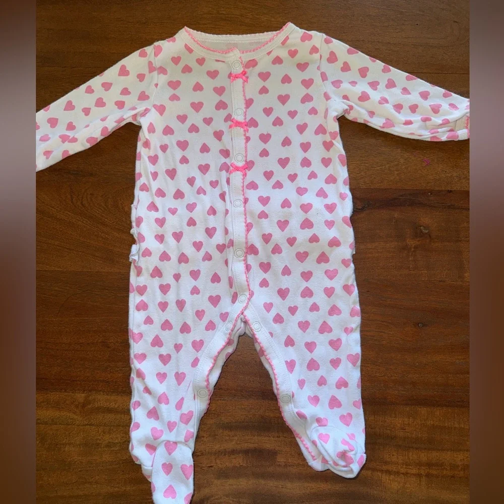 Carter's Pink‎ Heart Print Footie