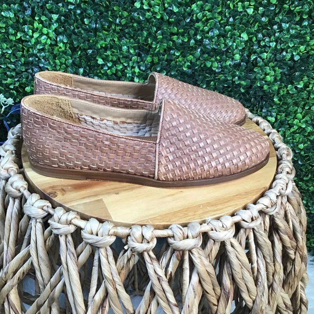 New in box mens‎ leather Nisolo Brown Woven Alejandro slip on new in box