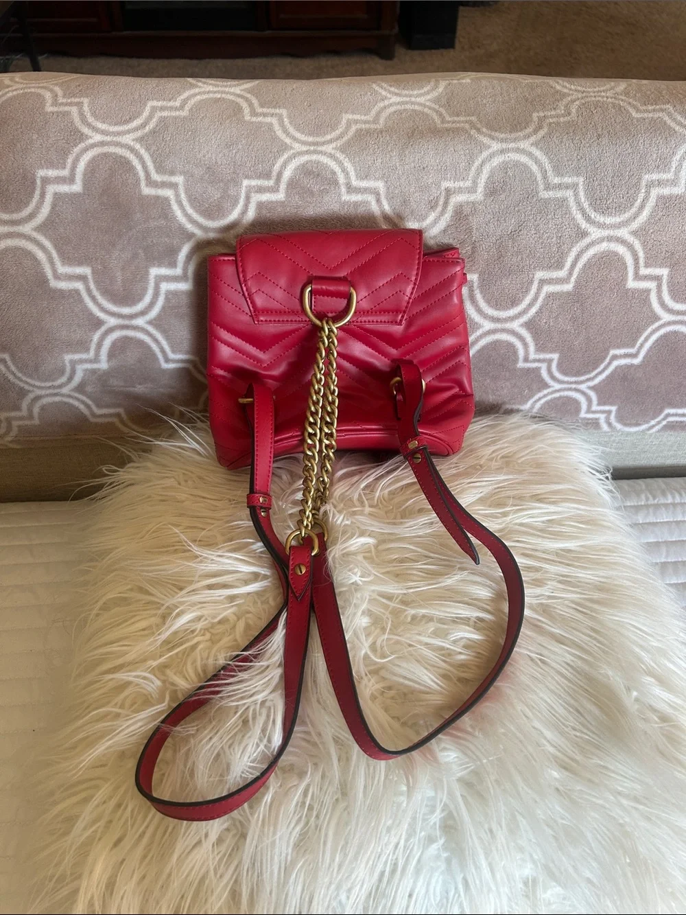 N/A leather flap chevron
