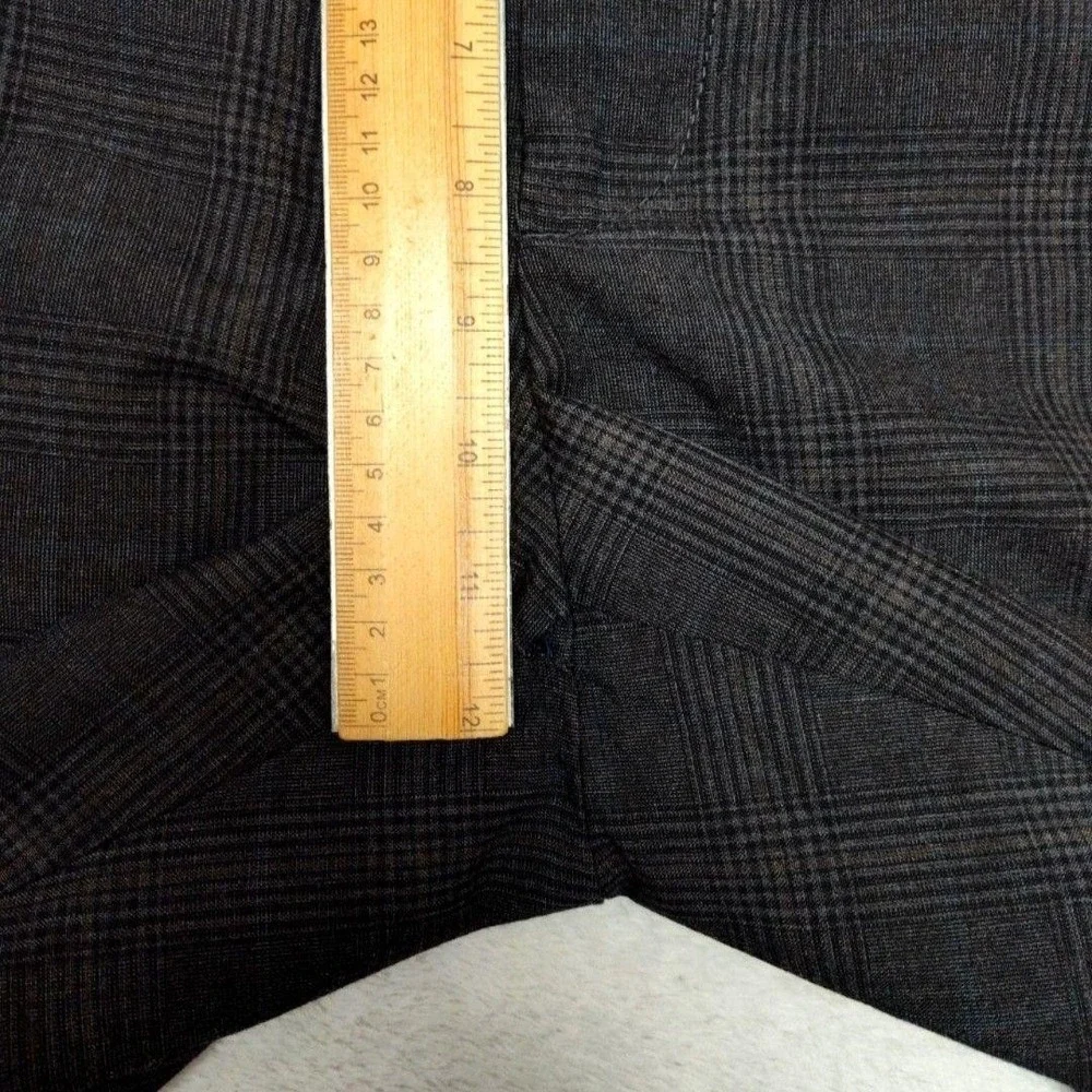 Banana Republic Pants Mens 36x30 Brown Glen Plaid Slim Tailored Dress Flat Front
