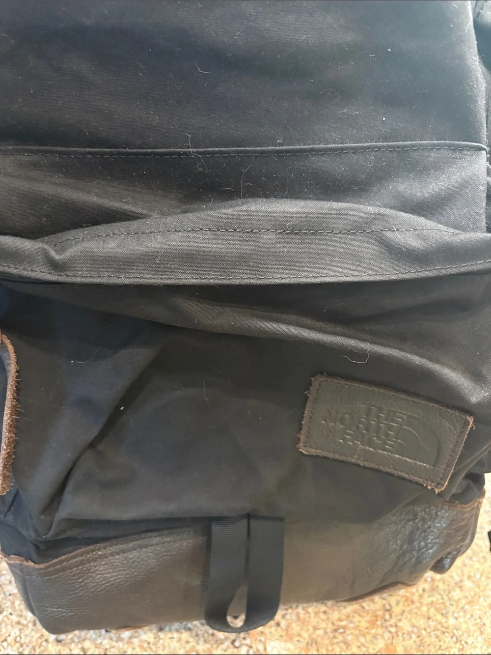 The North Face Black Premium Rucksack Black with Brown Leather Trim