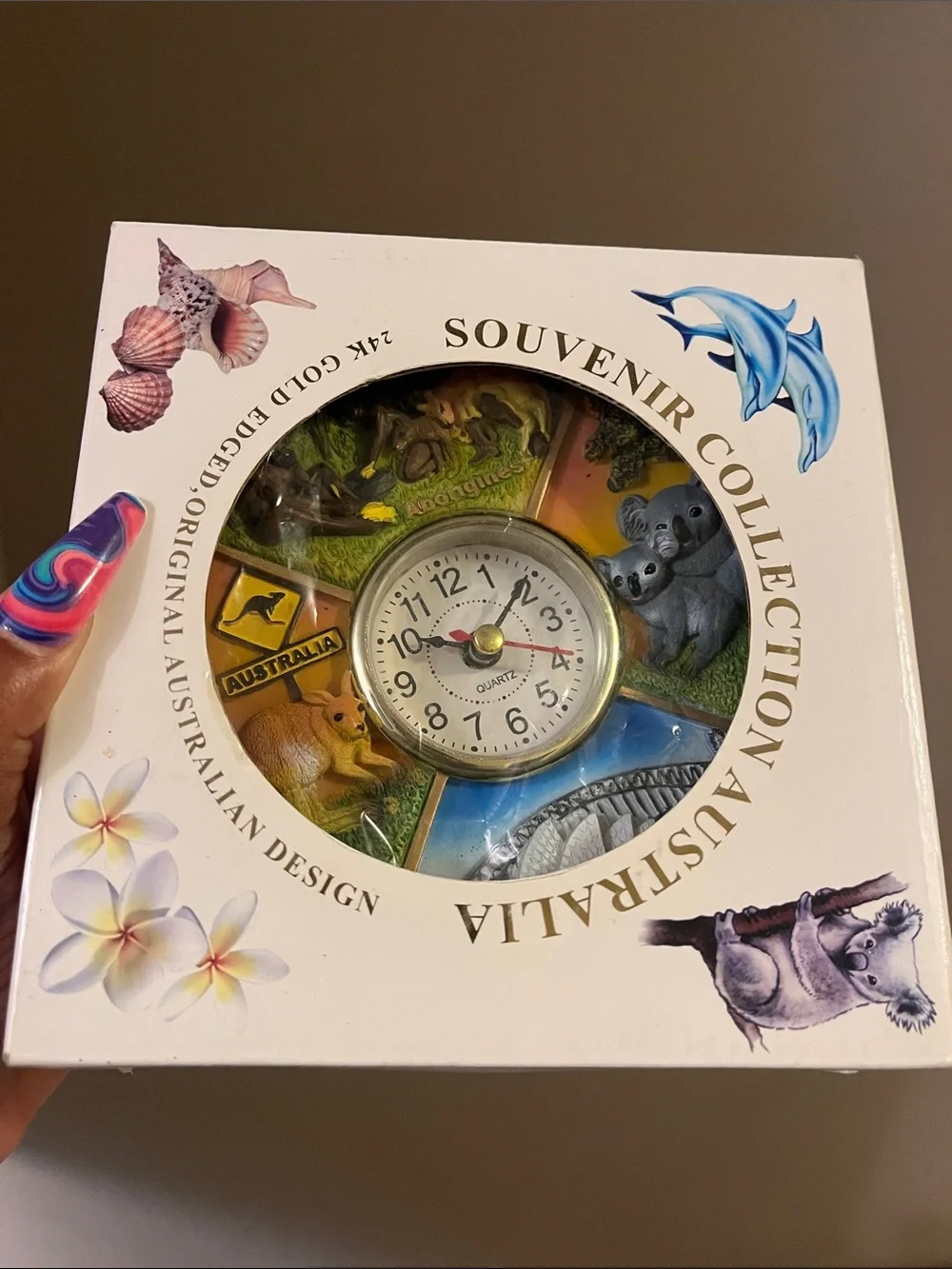 Multicolor Australian Souvenir Wall Clock - Animal Panel Design