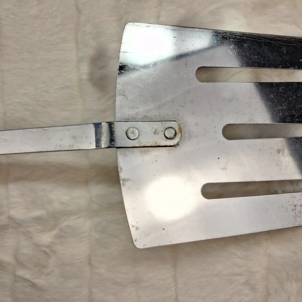 Vintage Ekco Stainless Mid-Century USA Long Handle Slotted Spatula Flipper 19