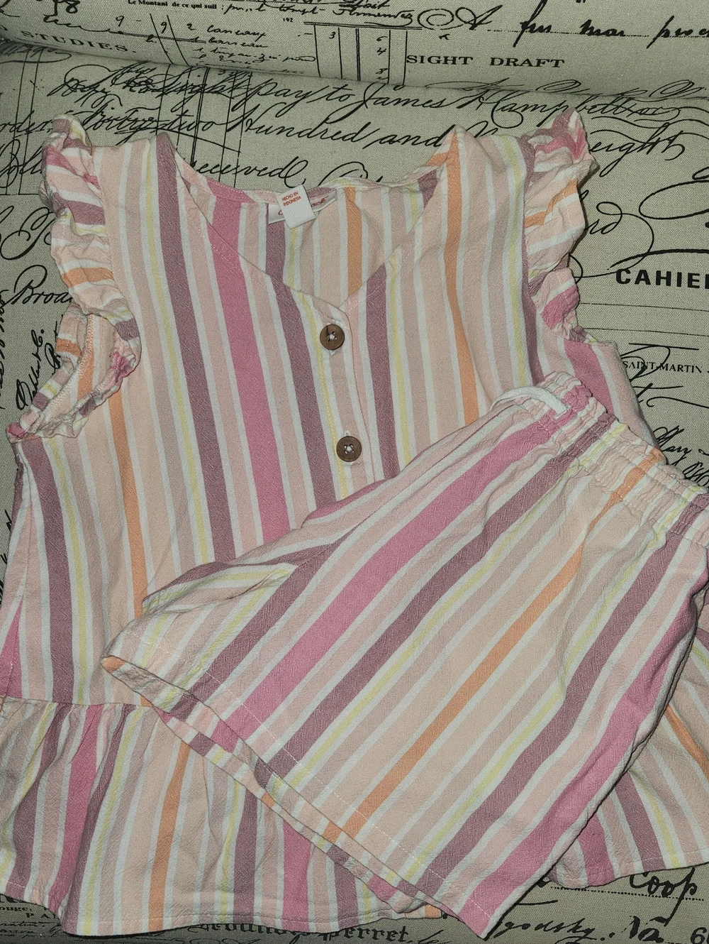 Cat&Jack Striped Pink & Peach Girls Two-Piece Set