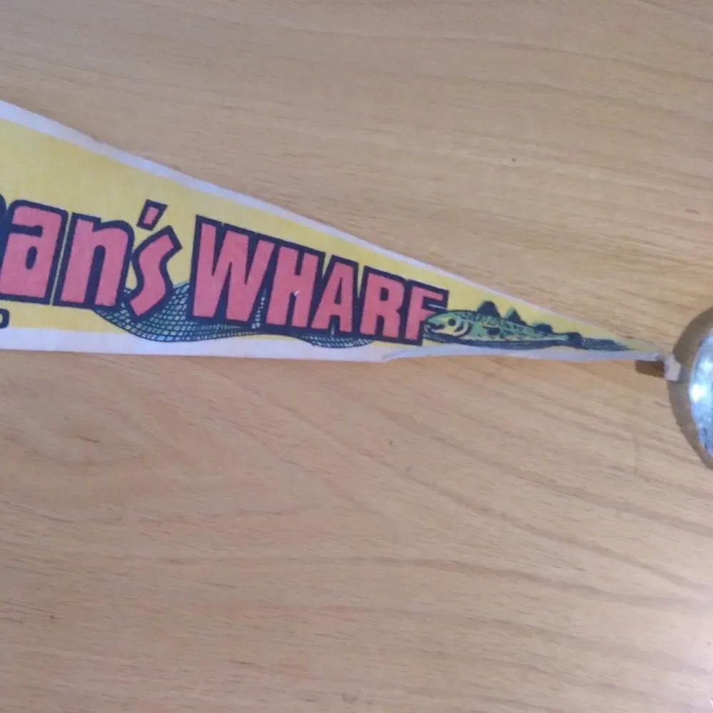 Vintage 60s Fisherman's Wharf San Francisco Pennant Flag