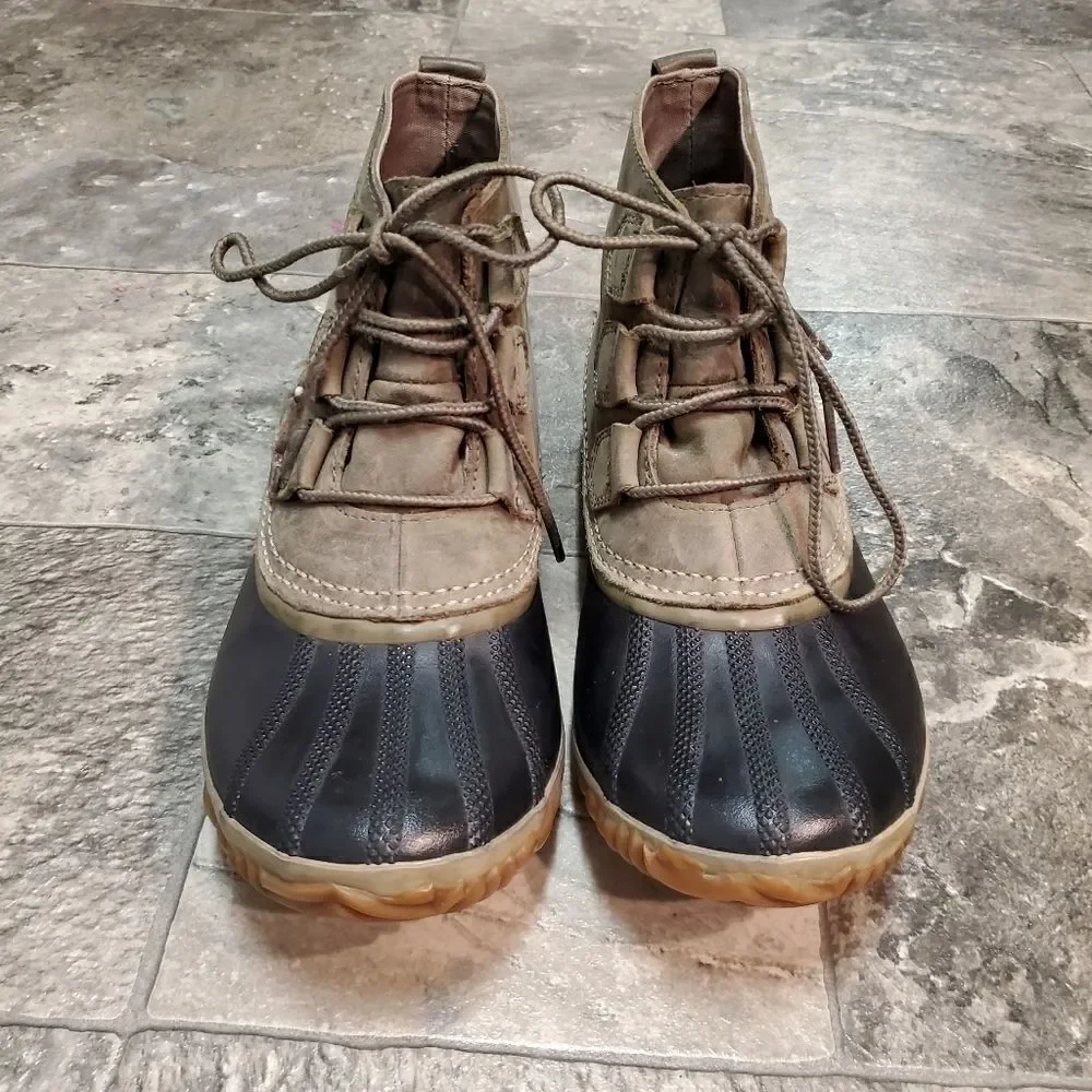 Sorel Out N About‎ Olive Army Green Rain Snow Duck Boots Waterproof Gorpcore 8.5