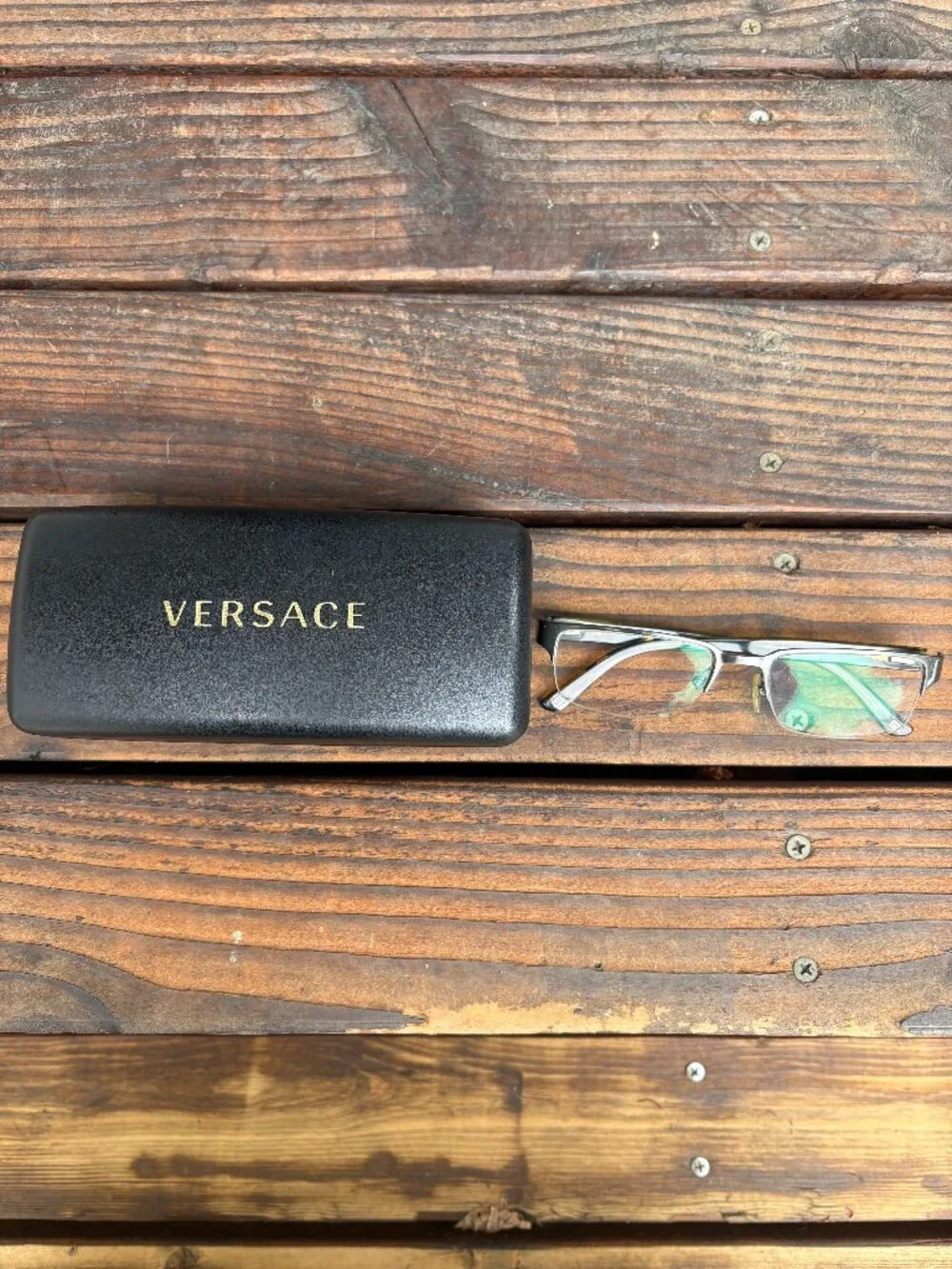 Versace VE1184 1319 Semi-Rimless Eyeglasses Frames w/Original Case Made in Italy