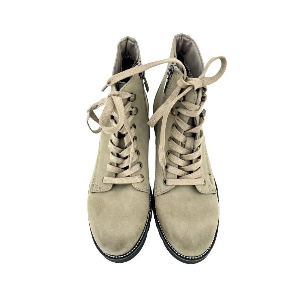 Blondo Boots Rachelle Waterproof Mushroom Nubuck Booties Lace up SZ 7 New