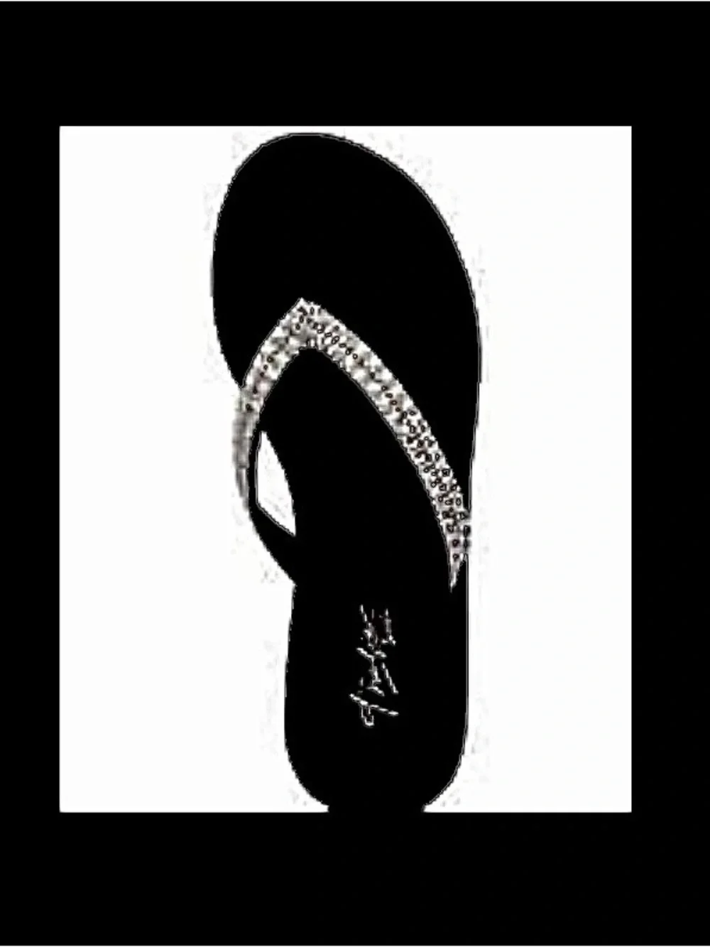 Thalia Sodi Black Wedge Flip Flop with Rhinestone Strap NIB size 10